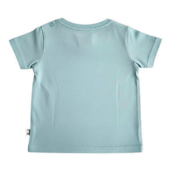 Polera manga corta Algodón Celeste Marca Baby harvest 18 M Estado Tiki taka