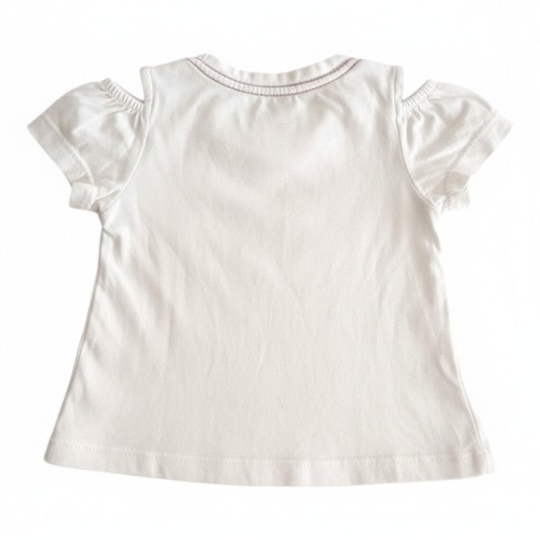 Polera manga corta Algodón Blanco Marca Otra 6-9 M Estado Casi tiki