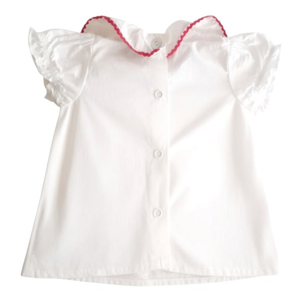 Blusa Manga Corta Tela Blanco Marca Limonada RN Estado Casi tiki