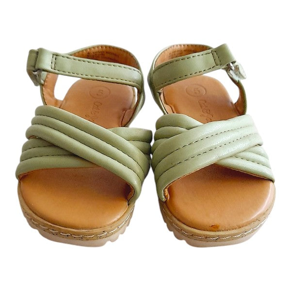 Sandalia dura Cuerina Verde agua Marca Cat & Jack 19 Estado Casi tiki