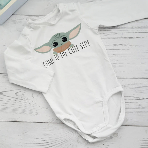 Body de algodón blanco de Yoda de 6 meses Marca Star wars Estado Tiki taka