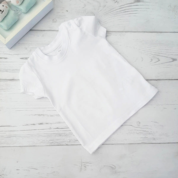 Polera algodón blanca 6 meses Marca Boulevard Estado Tiki taka