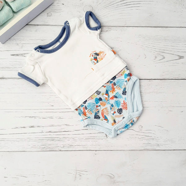 Body algodón blanco diseño playa RN Marca Pillin Estado Tiki taka