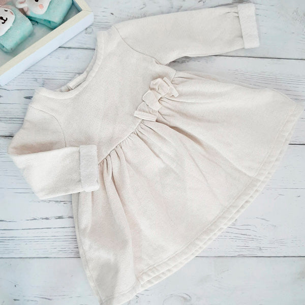 Vestido algodón forrado micro polar con brillo 3 meses Marca Carter's Estado Tiki taka