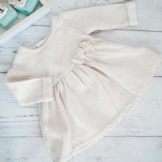 Vestido algodón forrado micro polar con brillo 3 meses Marca Carter's Estado Tiki taka
