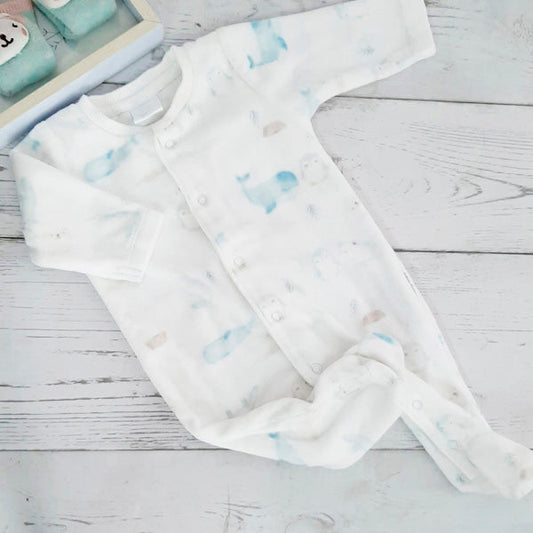 Osito micro polar blanco con animales 0-3 meses Marca Colloky Estado Tiki taka