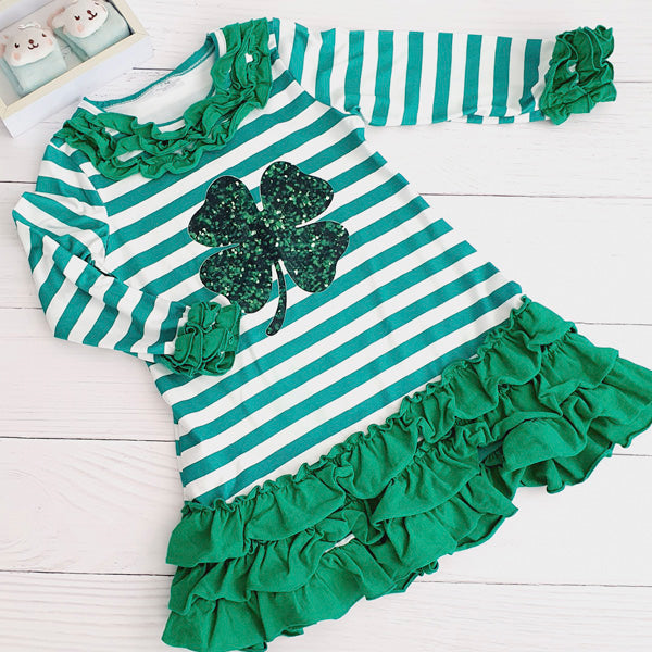 Vestido Vestido spandex talla 6 a 8 años rayas verdes Marca Otra Estado Tiki taka