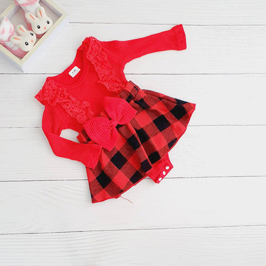 Vestido tipo body algodón rojo diseño cuadrillé 0-3 meses Marca Shein Estado Tiki taka