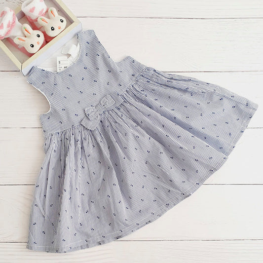 Vestido tela rayas y florcitas 3-6 meses Marca Hym Estado Nuevo