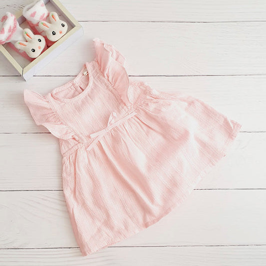 Vestido tela rosada clara diseños 3-6 meses Marca Otra Estado Tiki taka