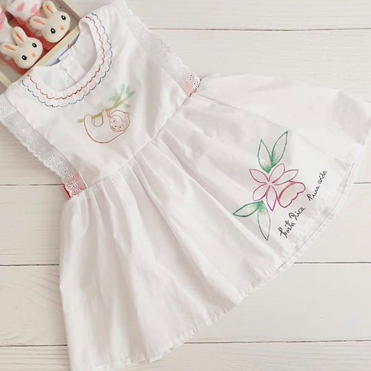 Vestido tipo delantal tela blanco diseños 18 meses Marca Genérica Estado Tiki taka