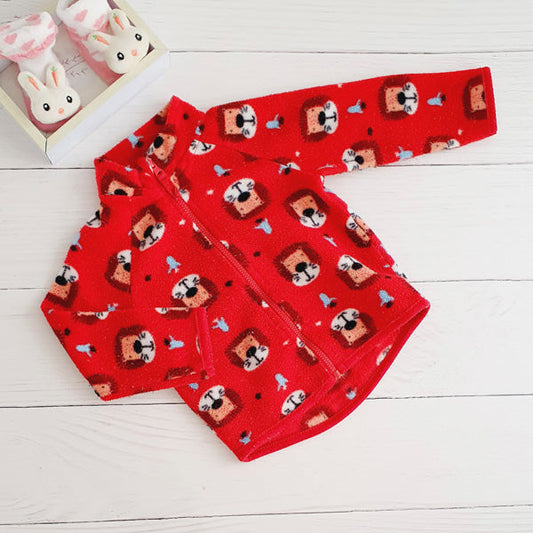 Polerón polar rojo diseño leoncitos 12 meses Marca Boulevard Estado Casi tiki