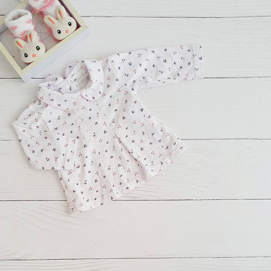 Polera algodón blanca con flores RN Marca 4kids Estado Tiki taka