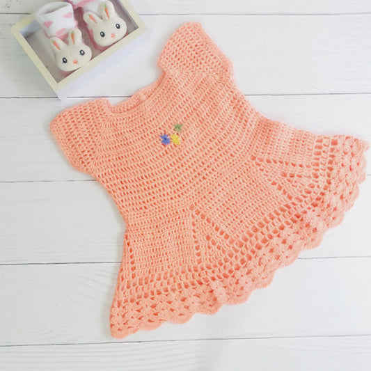 Vestido tejido color coral calado 6 meses-9 meses Marca Otra Estado Tiki taka