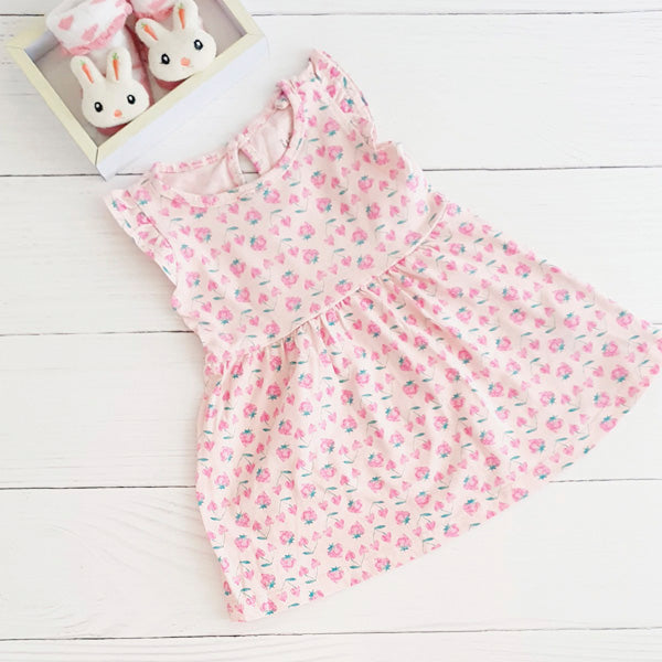 Vestido algodón rosado diseño corazones 6 meses Marca Yamp! Estado Tiki taka