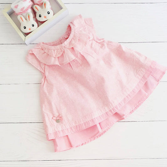 Vestido tela rosada vuelitos 3 meses Marca Limonada Estado Tiki taka
