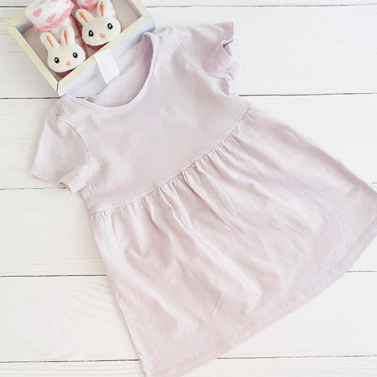 Vestido algodón color lavanda 9-12 meses Marca Hym Estado Tiki taka