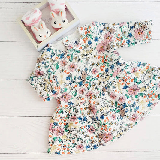 Vestido algodón flores de colores 6 meses Marca Otra Estado Casi tiki