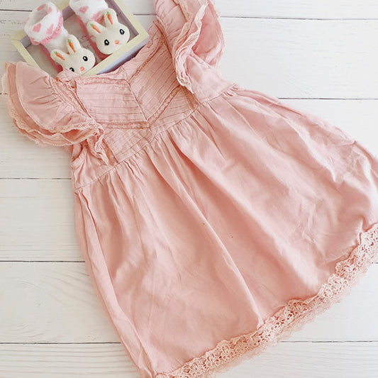Vestido Tela Rosa Marca Tribu 3 A Estado Casi tiki sku 40410