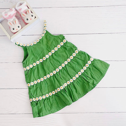 Vestido Tela Verde Marca Gymboree 3-6 M Estado Tiki taka