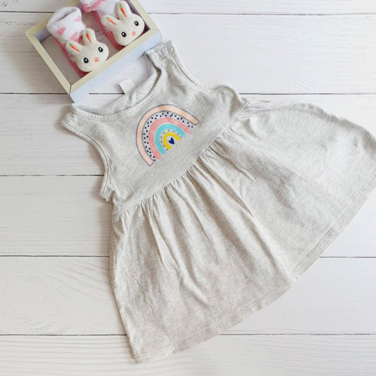 Vestido Algodón Gris Marca Yamp! 18 M Estado Casi tiki