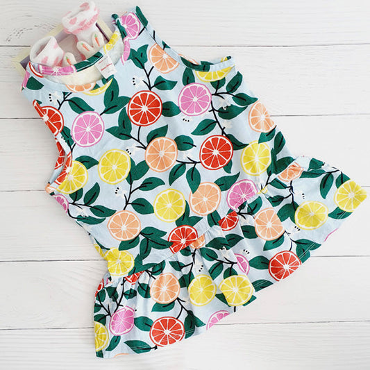 Vestido Algodón Frutas Marca Hanna Andersson 8 A Estado Tiki taka