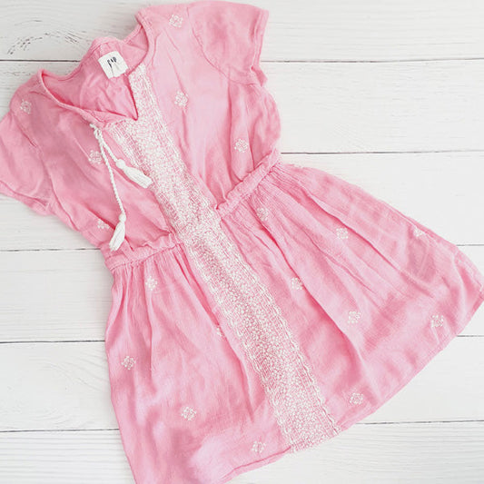 Vestido Tela Rosa Marca Gap 7 A Estado Casi tiki