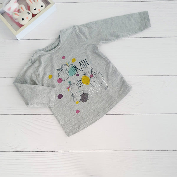 Polera Algodón Gris Marca Colloky 6-9 M Estado Casi tiki