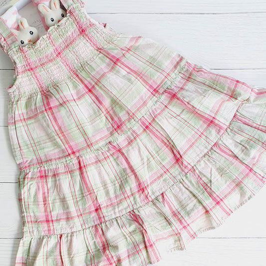Vestido Algodón cuadrillé Marca Gap 3 A Estado Tiki taka
