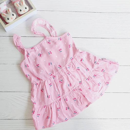 Vestido Algodón Frutas Marca Baby by little topsis 12 M Estado Tiki taka