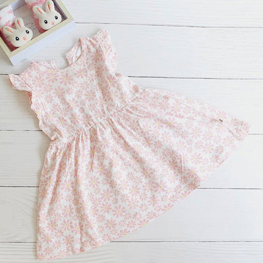 Vestido Algodón Flores Marca Baby harvest 9-12 M Estado Casi tiki
