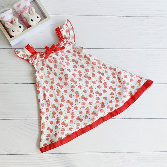 Vestido Algodón Frutas Marca Opaline 3 M Estado Casi tiki