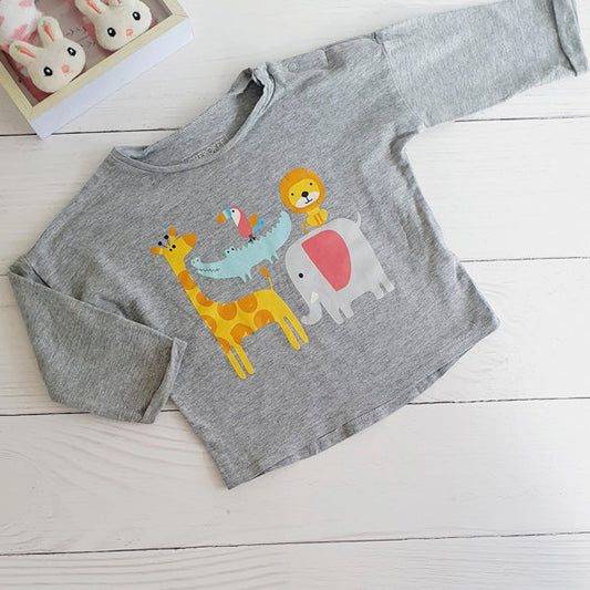 Polera Algodón Animales Marca Cherokee 9 M Estado Tiki taka