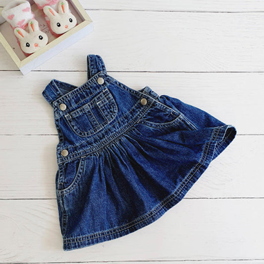 Vestido Algodón Azul Marca Gap 0-3 M Estado Tiki taka