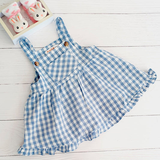 Vestido Algodón cuadrillé Marca Otra 12-18 M Estado Tiki taka