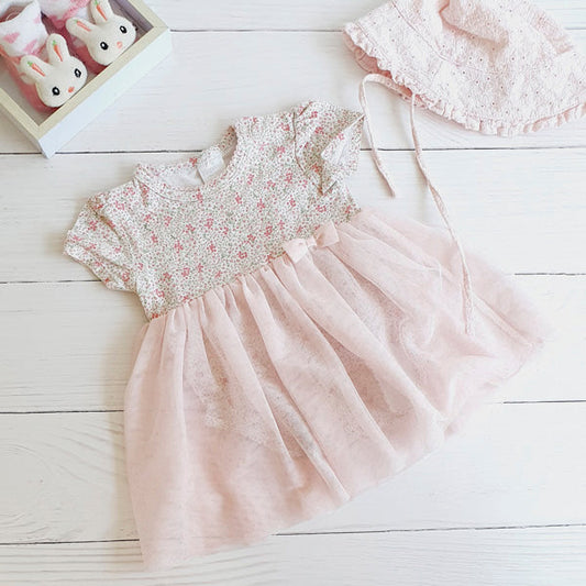 Vestido Algodón Diseños Marca Baby harvest 3-6 M Estado Casi tiki