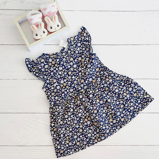 Vestido Algodón Flores Marca Hym 3-6 M Estado Tiki taka