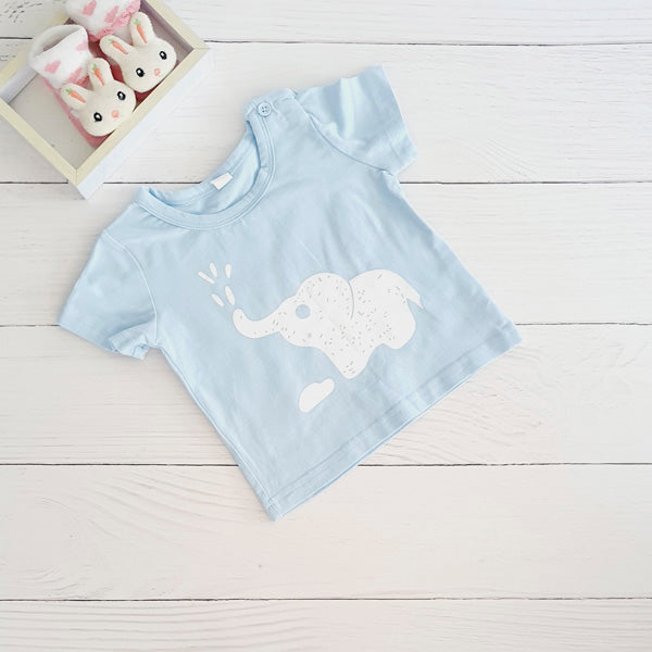 Polera Algodón Celeste Marca Otra 3 M Estado Tiki taka