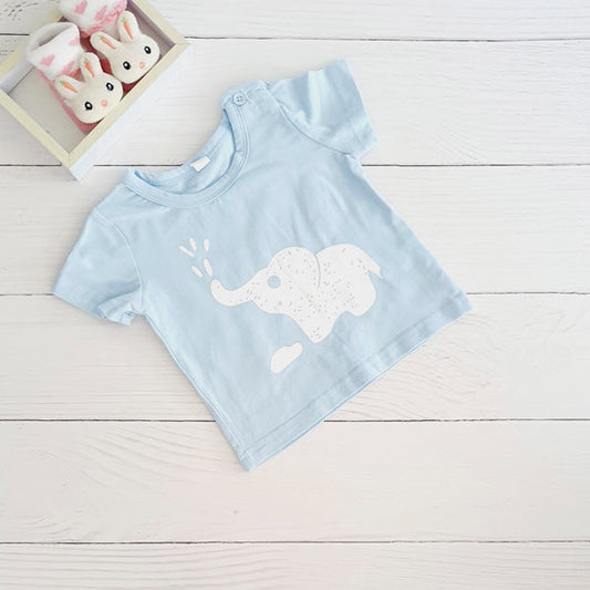 Polera Algodón Celeste Marca Otra 3 M Estado Tiki taka