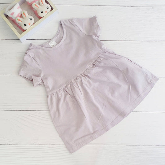 Vestido Algodón Lila Marca Hym 9-12 M Estado Casi tiki