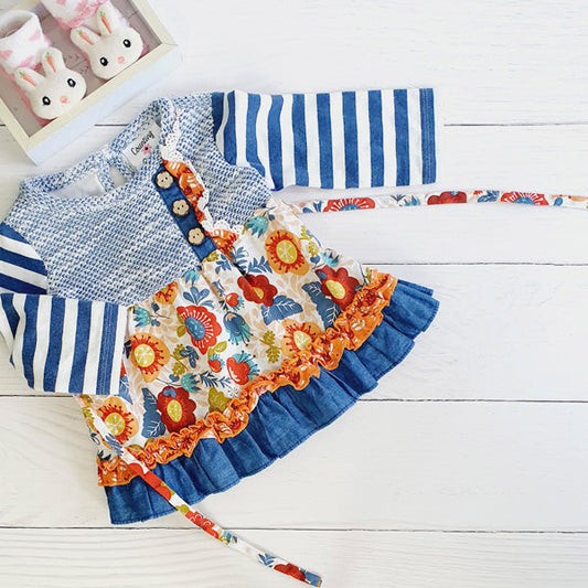 Vestido Algodón Multicolor Marca Otra 9 M Estado Tiki taka