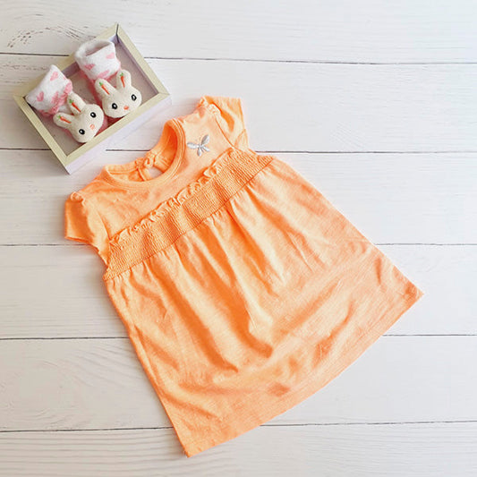 Vestido Algodón Naranja Marca Otra 9-12 M Estado Casi tiki