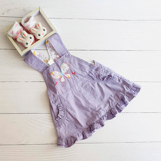 Vestido Algodón Lila Marca Chess 9-12 M Estado Tiki taka