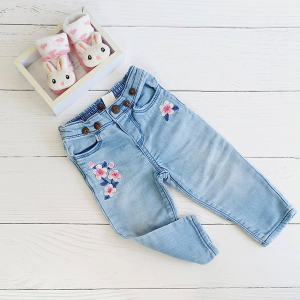 Jeans Mezclilla Celeste Marca Otra 9-12 M Estado Casi tiki