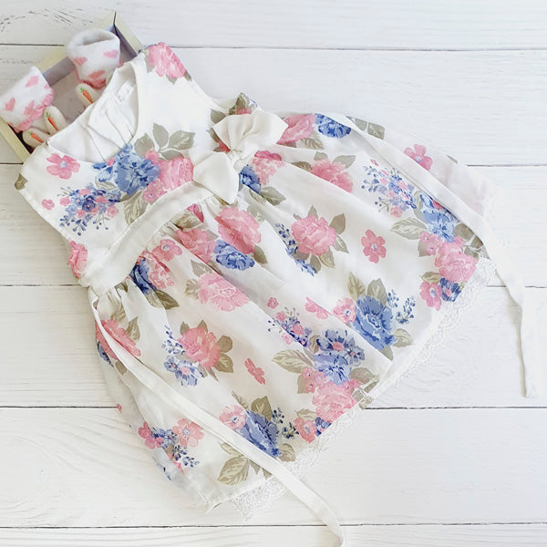 Vestido Algodón Flores Marca Limonada 12 M Estado Casi tiki