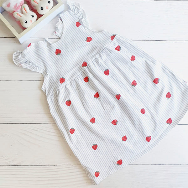 Vestido Algodón Frutas Marca Hym 9-12 M Estado Tiki taka