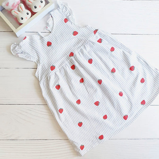 Vestido Algodón Frutas Marca Hym 9-12 M Estado Tiki taka