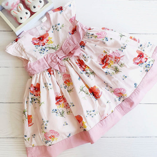 Vestido Algodón Flores Marca Yamp! 6 M Estado Tiki taka