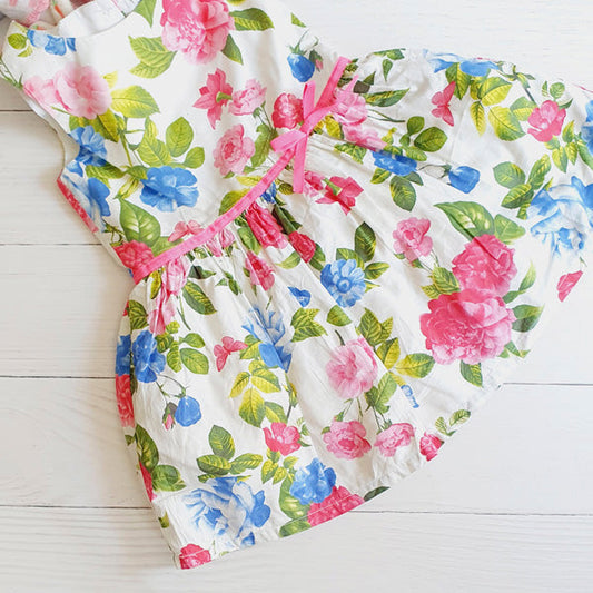 Vestido Algodón Flores Marca Carter's 3 A Estado Casi tiki