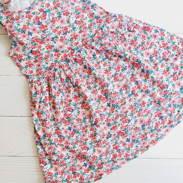 Vestido Algodón Flores Marca Hym 7 A Estado Casi tiki